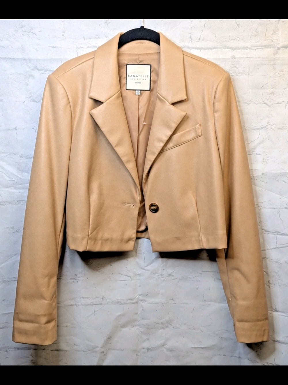 Bagatelle Collection Women Medium Moto Faux Leather Jacket Biker Retro Classic